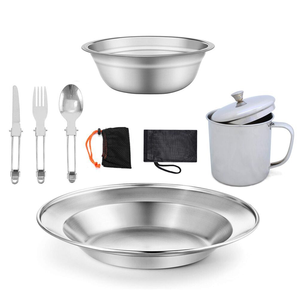 Camping Stainless Steel Cookware Set