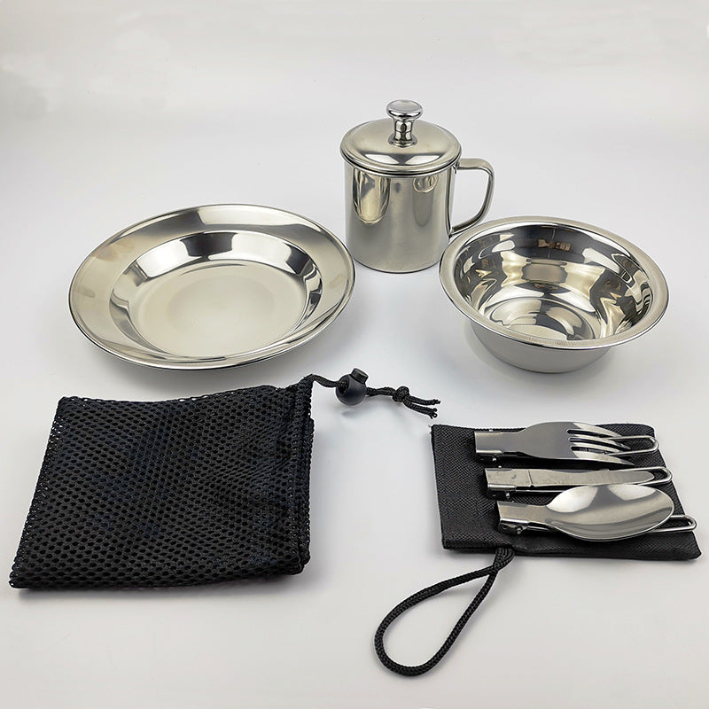 Camping Stainless Steel Cookware Set